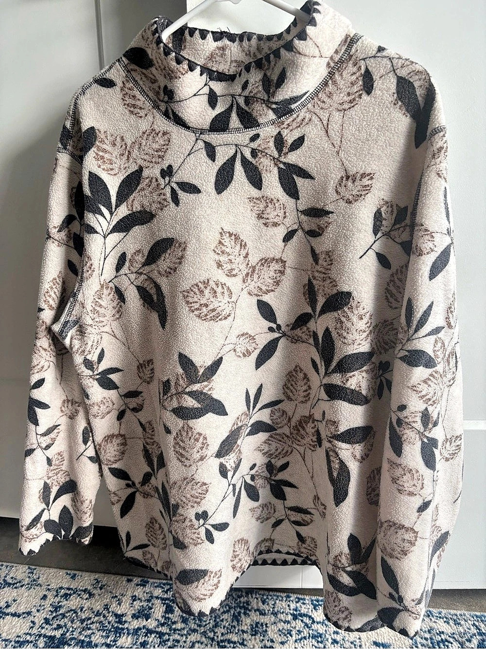 Coldwater Creek Floral Mock Neck Sweater